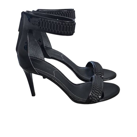 Kendall + Kylie Women's Size 7 Shiny Black Beaded Ankle Wrap Stilettos - Picture 1 of 7